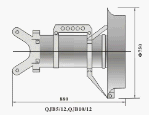 qjb型潛(qián)水攪拌機的(de)安裝尺寸(cùn)圖