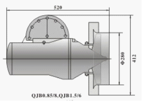qjb型(xíng)潛水攪(jiǎo)拌機的安(ān)裝(zhuāng)尺寸(cùn)圖